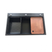 Мийка KRAFT Handmade 750*460*230 Nano Black (7546WF-2)