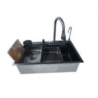 Мийка KRAFT Handmade 750*460*230 Nano Black Decor (7546WF-2 D)