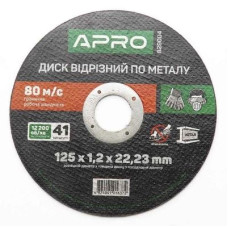 Диск відрізний по металу APRO 125x1.2x22,23мм