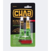 Двокомпонентний епоксидний клей прозорий 20г СИЛА