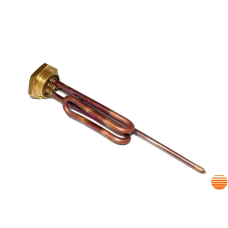 Тен 2 кВт під фланець, гнутий, М6