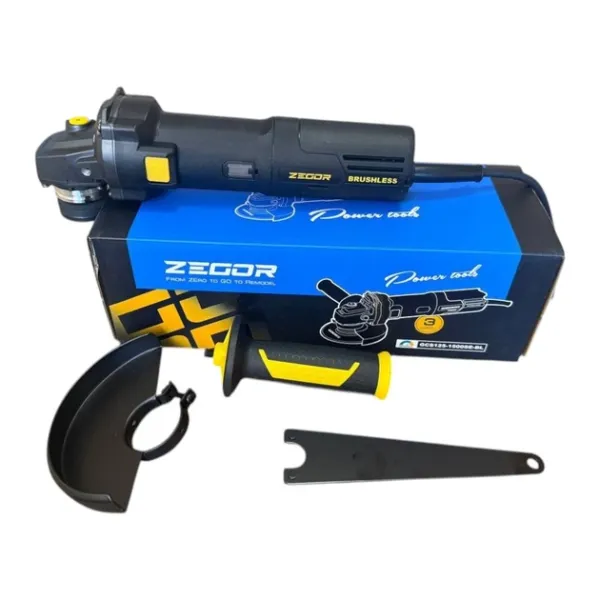 ZEGOR Мережева болгарка 1500W /круг d125/Безщіткова /Регулятор обертів/Плавний пуск /36міс.гарантія