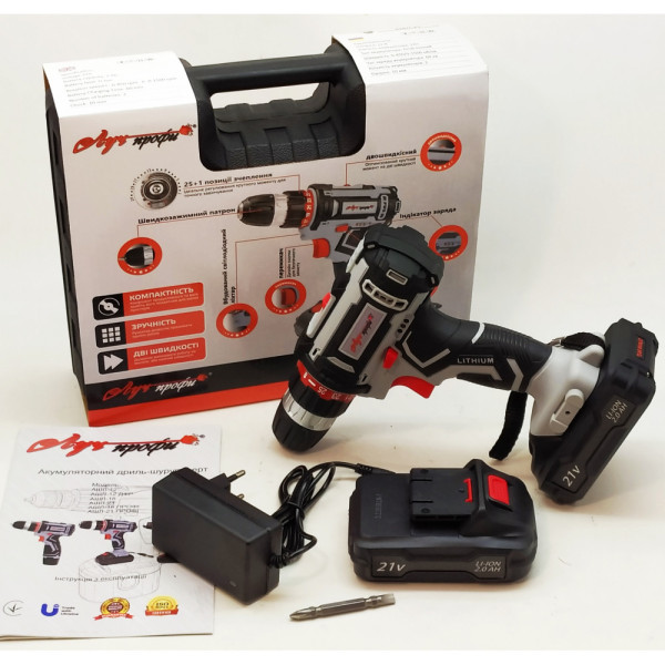 Акумуляторний Шурупокрут ЛУЧПроф 21В Безщітковий двигун 0-1500об