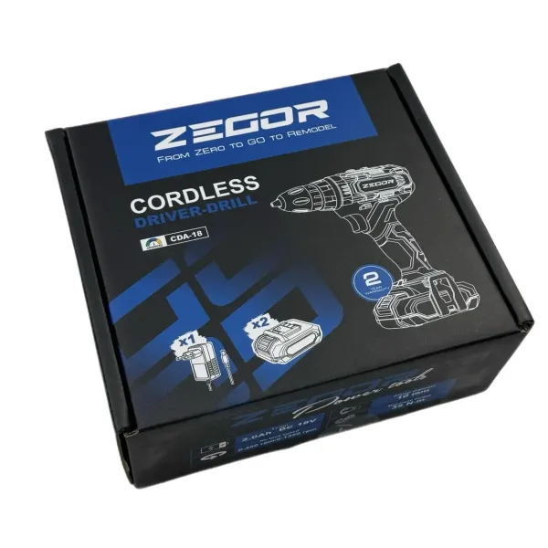 Акумуляторний шуруповерт 18v в коробці ZEGOR