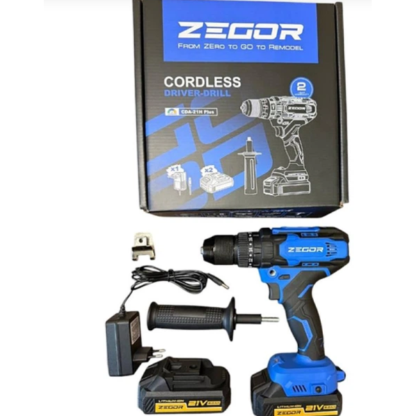 Акумуляторний шуруповерт ZEGOR 21v в коробці 24міс.гарантія