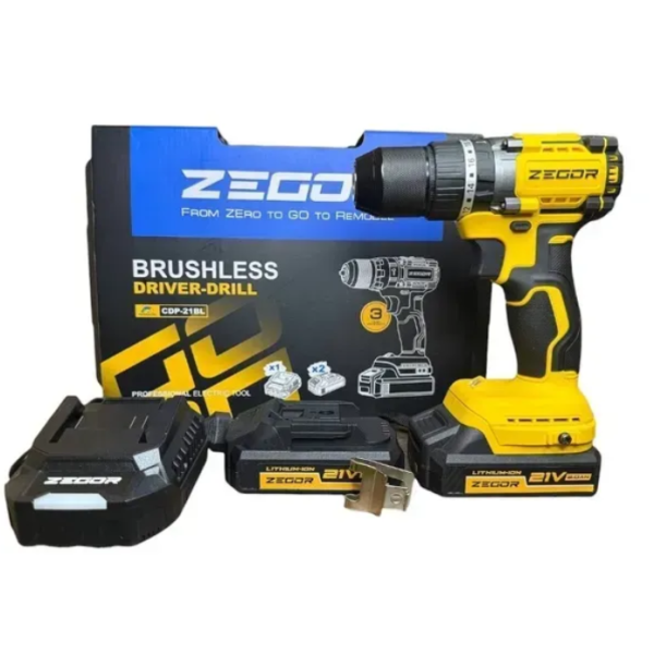 Акумуляторний шуруповерт ZEGOR 21v в кейсі безщітковий 36міс.гарантія