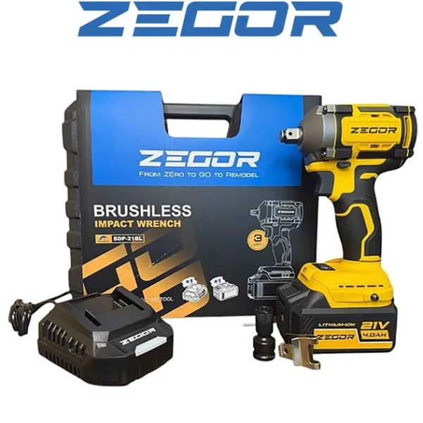 Акумуляторний гайковерт ZEGOR 21v в кейсі 1 акумулятор 36міс.гарантія