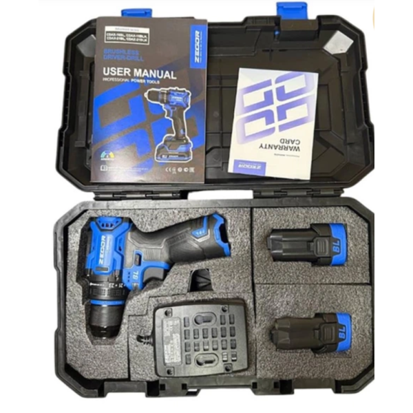 Акумуляторний шуруповерт ZEGOR 16v в кейсі безщітковий 24міс.гарантія ударний