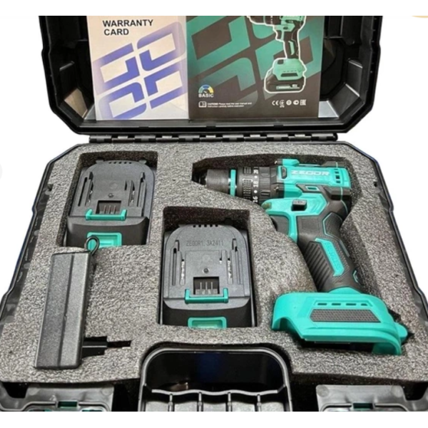 Акумуляторний шуруповерт ZEGOR 21v ЕКО в кейсі безщітковий/ударний 12міс.гарантія