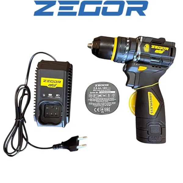 Акумуляторний шуруповерт ZEGOR 16v /в кейсі безщітковий ударний 36міс.гарантія
