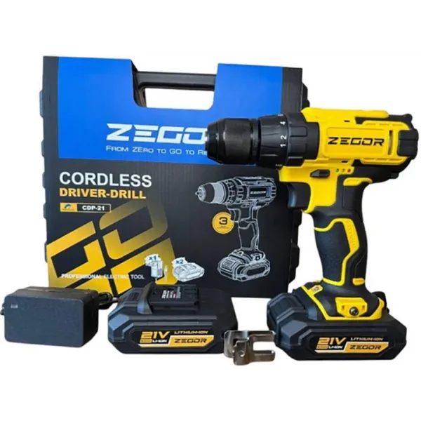Акумуляторний шуруповерт ZEGOR 21v в кейсі безщітковий 36міс.гарантія