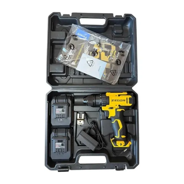Акумуляторний шуруповерт ZEGOR 21v в кейсі безщітковий 36міс.гарантія