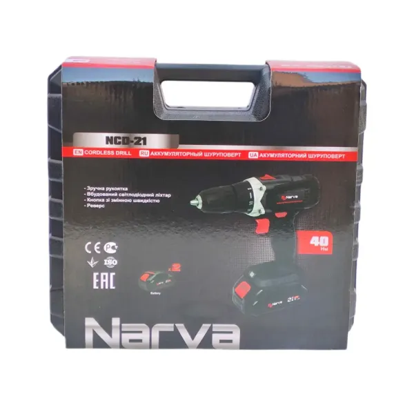 Акумуляторний шуруповерт безщітковий NARVA 21v в кейсі 12міс.гарантія