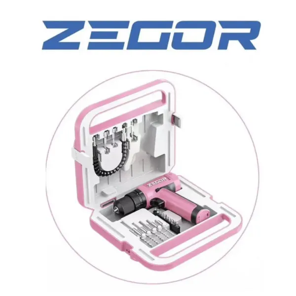 Акумуляторний шуруповерт 12v+набір з кейсом ZEGOR