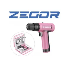 Акумуляторний шуруповерт 12v+набір з кейсом ZEGOR