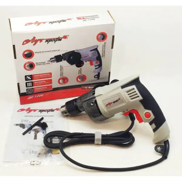 Дриль без ударна ЛУЧПрофі 1200Вт до 1500 об хв