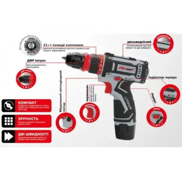 Перфоратор прямий ЛУЧПрофі 1500Вт 5Дж ДФР патрон
