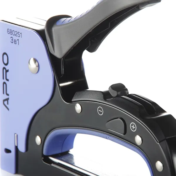 Степлер ресорний 3 в 1 для скоби 6-14мм сталевий корпус, двохпозиційне регулювання удару APRO