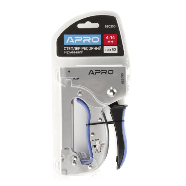 Степлер ресорний для скоби 4-14мм сталевий корпус регулювання удару колесом APRO