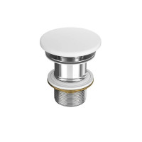 Керамічна пробка для умивальників без переливу Білий мат