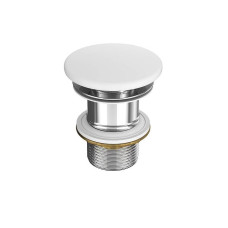 Керамічна пробка для умивальників без переливу Білий мат