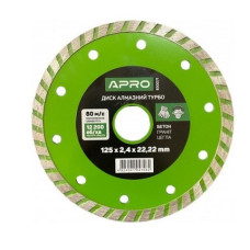 Диск відрізний по бетону Турбо 125х2.4х22.22 мм 16-18% (APRO)