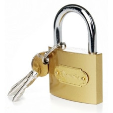 Замок навісний жовтий 60x48x19мм, хрестоподібний ключ Aurora