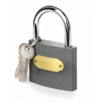 Замок навісний сірий 70x49x20мм англійський ключ AURORA