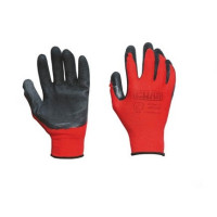 Рукавички з спіненим латексним покриттям р10 (червоний + чорний) (СИЛА)