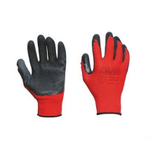 Рукавички з спіненим латексним покриттям р10 (червоний + чорний) (СИЛА)