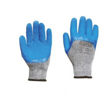 Рукавички з спіненим латексним покриттям р10 (сірий + синій) (СИЛА)
