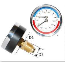 Термоманометр фронтальний 1/2*1/4*63mm