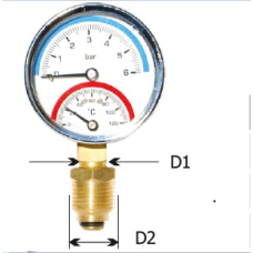 Термоманометр радіальний 1/2*1/4*63mm