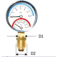 Термоманометр радіальний 1/2*1/4*80mm