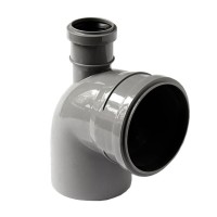 Коліно Ø110x90° з відводом 50мм (вертикальне) (VSplast)