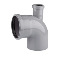Коліно PPH з відводом Ø110x90°xØ50 вертикальне (VITOPlast)