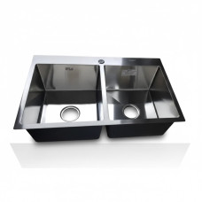 Мийка KRAFT Handmade подвійна 780*480*230 + корзина