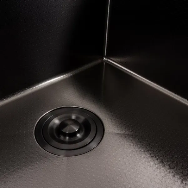 Мийка KRAFT Handmade Nano Black 500*500*230 (корзина + кріплення + сифон + дозатор)