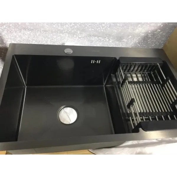 Мийка KRAFT Handmade ЧОРНА 780*480*230 + корзина (змішувач над раковиною)