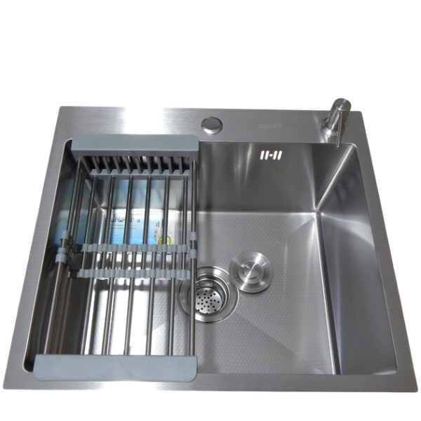 Мийка KRAFT Handmade Nano Black Decor 500*500*230 (корзина + кріплення + сифон + дозатор)