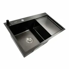 Мийка KRAFT Handmade ЧОРНА 780*480*230 (корзина + кріплення + сифон + дозатор)