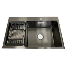 Мийка KRAFT Handmade Decor ЧОРНА 780*480*230 (корзина + кріплення + сифон + дозатор)