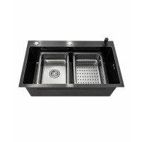 Мийка KRAFT Handmade 750*460*230 Black nano Decor (7546 BL DECOR)