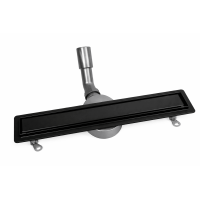 Душовий канал нержавійка чорний 80 см/ з бортом