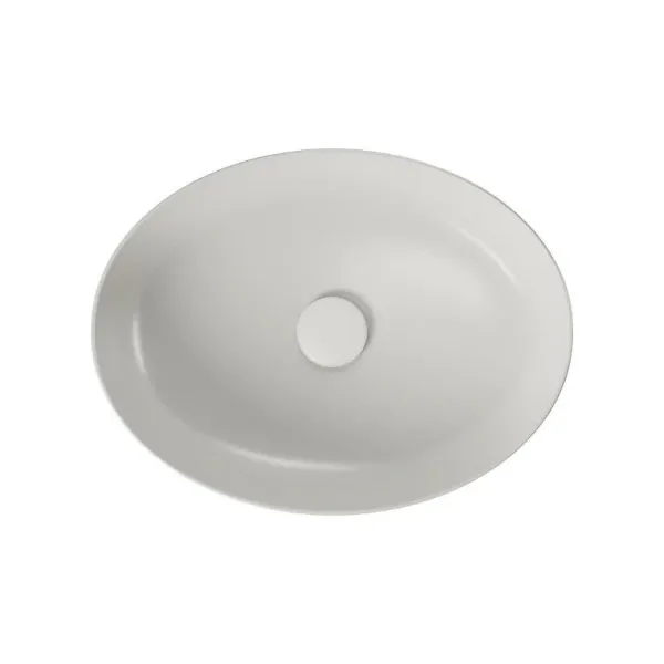 Умивальник на стільницю еліпс LARGA 50х38 світло-сірий матовий