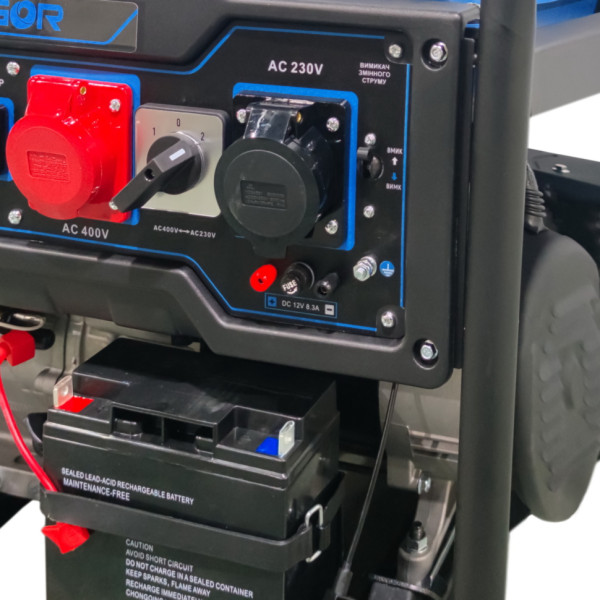 ZEGOR Бензиновий генератор 9500/10000Вт/перемикач фаз (1 або 3) ручн./електр. стартер/AVR