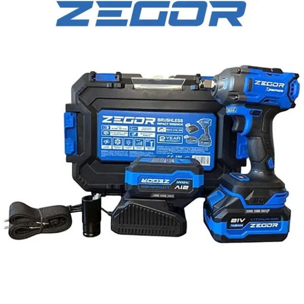Акумуляторний гайковерт ZEGOR 21v в кейсі 2 акумулятора 24міс.гарантія