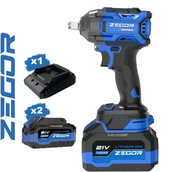 Акумуляторний гайковерт ZEGOR 21v в кейсі 2 акумулятора 24міс.гарантія