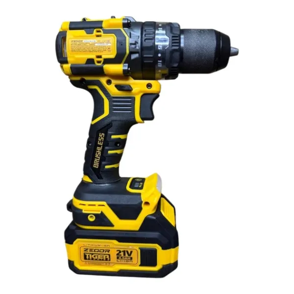 ZEGOR Акумуляторний шуруповерт TIGER 21v /в кейсі /безщітковий /1АКБ 4А /36міс.гарантія