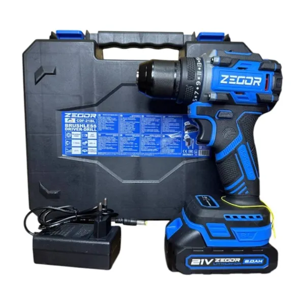 ZEGOR Акумуляторний шуруповерт 21v /1АКБ 2А /24міс.гарантія